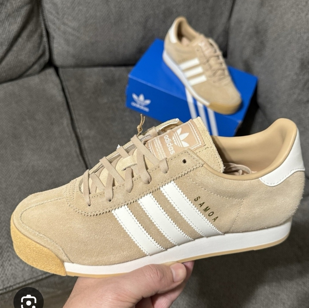 Adidas Samoa Beige and White Sneakers